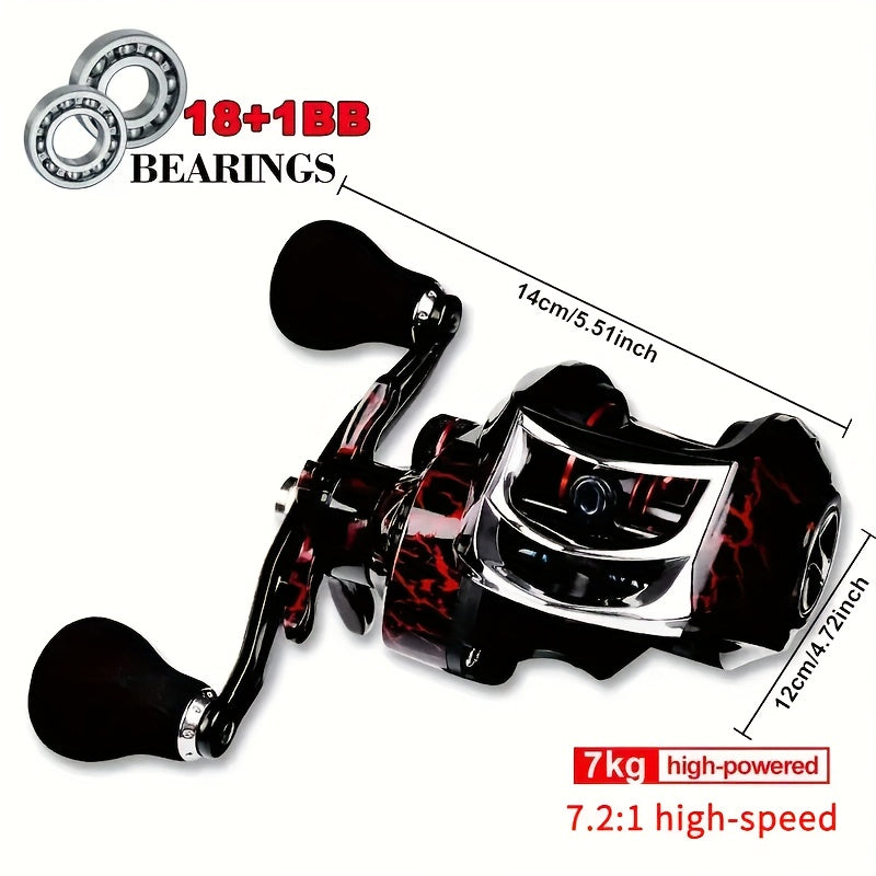 Ambidextrous Fishing Reel 18 1BB Dual Braking Carp Bass