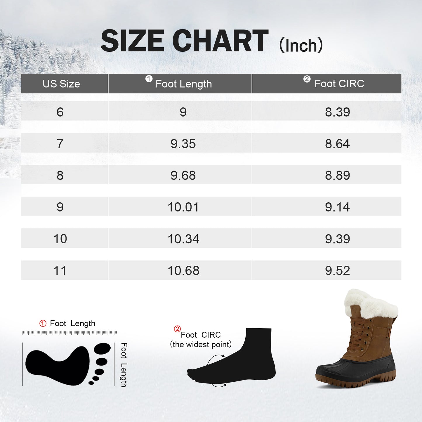 Insulated Women's Snow Boots Faux Fur Warm Mid-Calf Rubber Sole