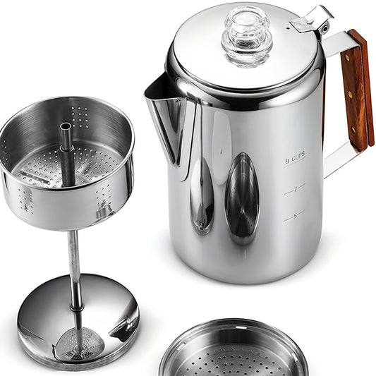 Stainless Steel 304 Percolator Coffee Pot For Stovetop Campfire