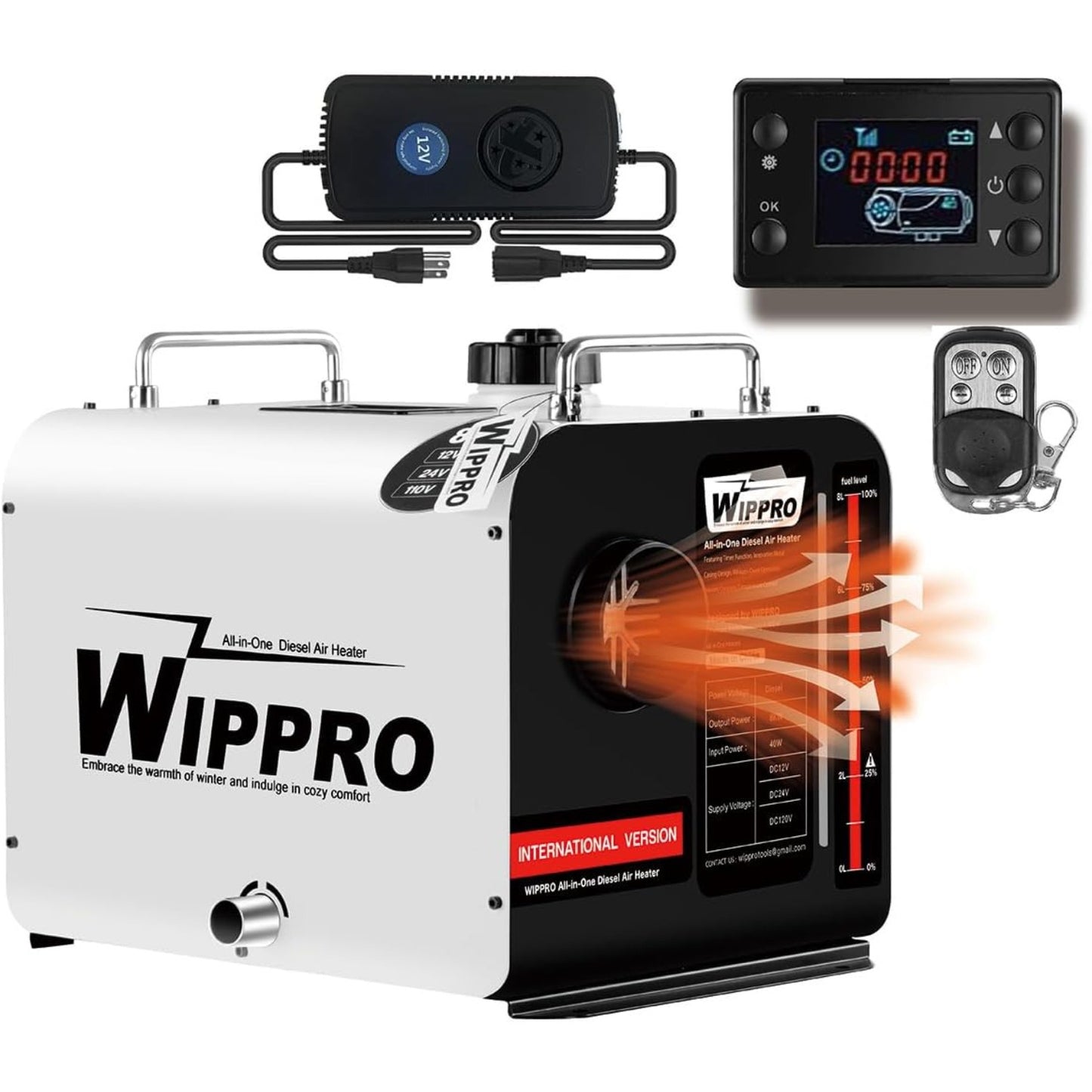 WIPPRO Diesel Heater All In One 8KW 12V LCD Display