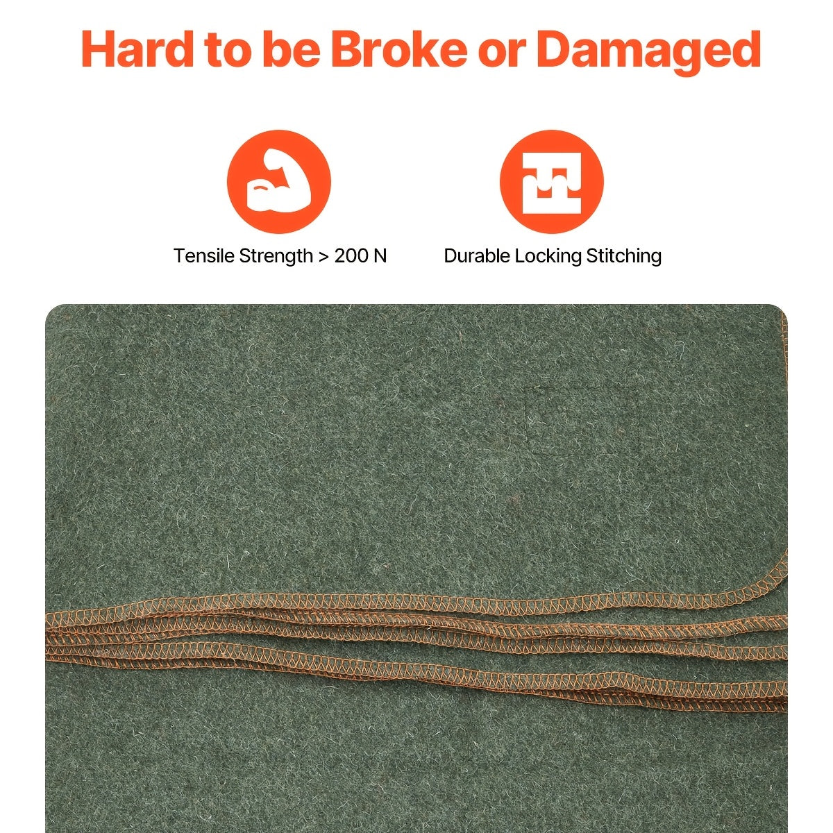 Happybuy Large Wool Camping Blanket - 64" x 88", High Quality & Windproof, Flame Retardant, Soft & Cozy for Outdoors, Picnics, Hiking, Sports Events, Travel, 80% Wool, Multicolor Striped Design (Green, Blue, Brown)