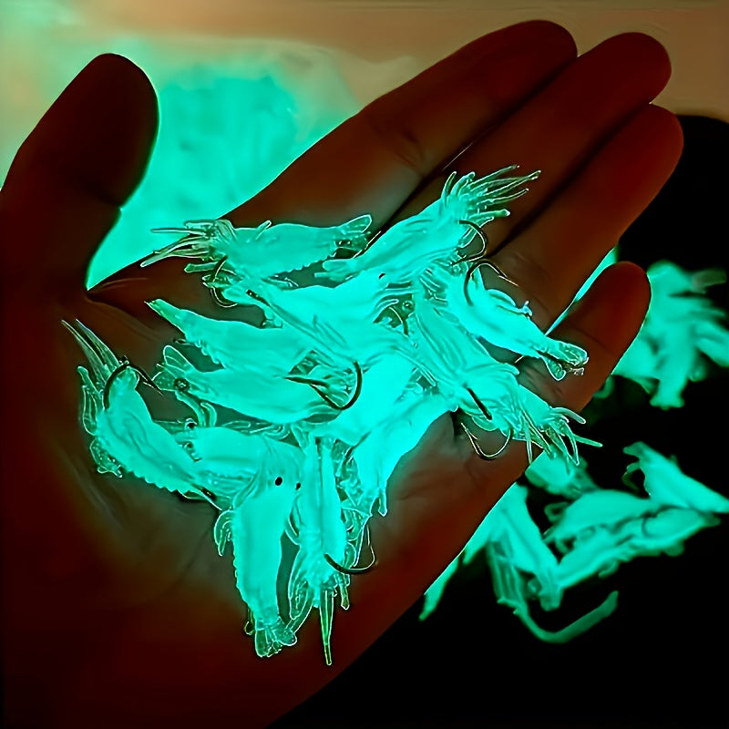 Luminous Shrimp Bait Soft Lure 8Pcs for Night Fishing