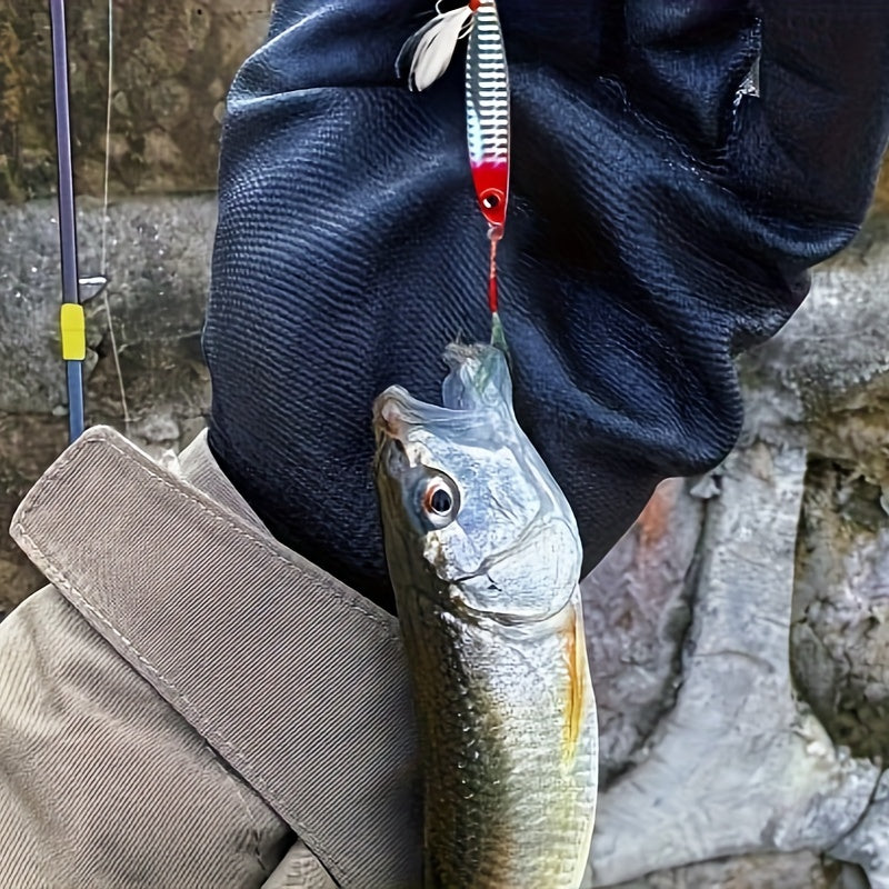 Heavy Duty Metal Jig Lures With 3D Eyes Luminous Hook