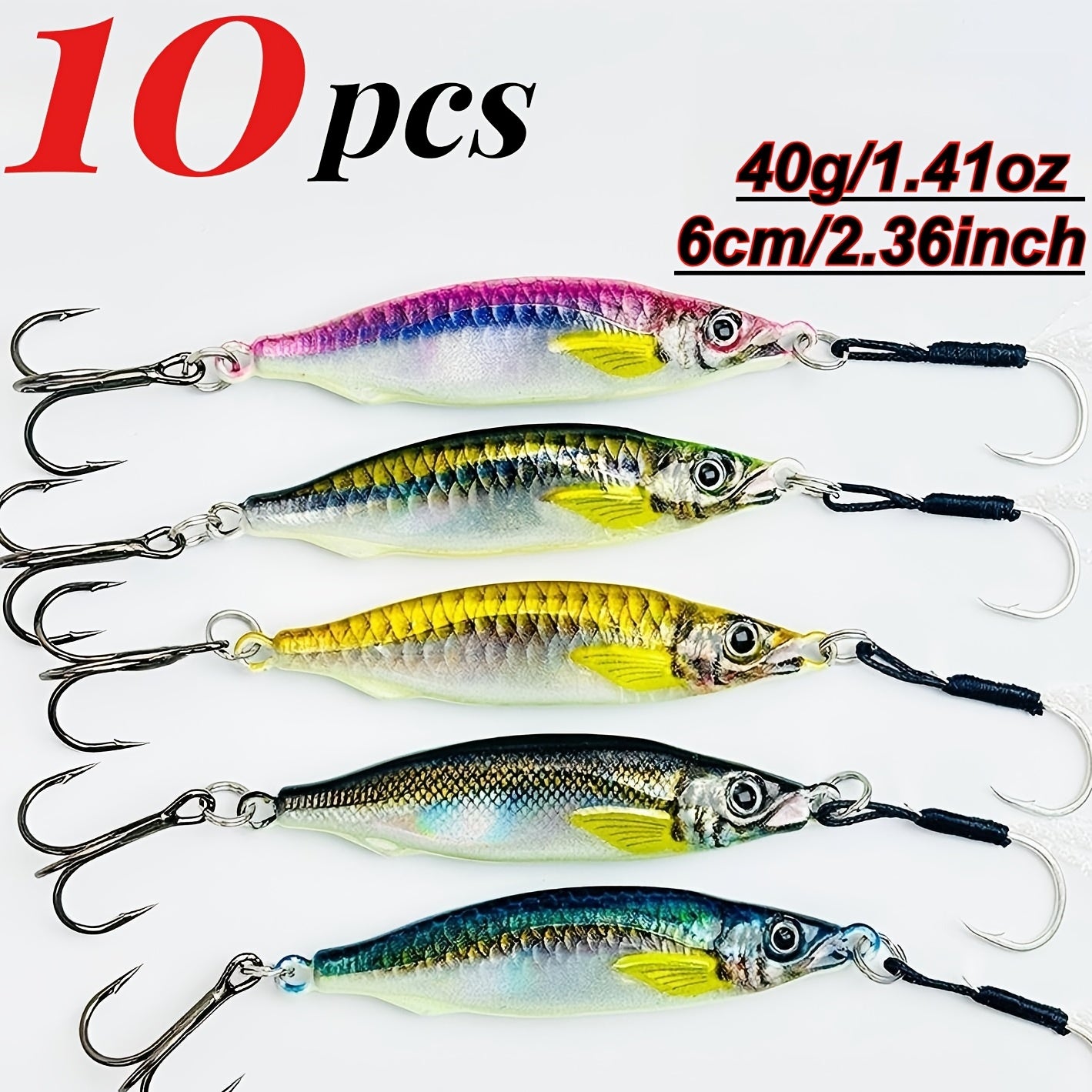 Amacure Fisch Sinking Lure Baits Set for Freshwater and Saltwater
