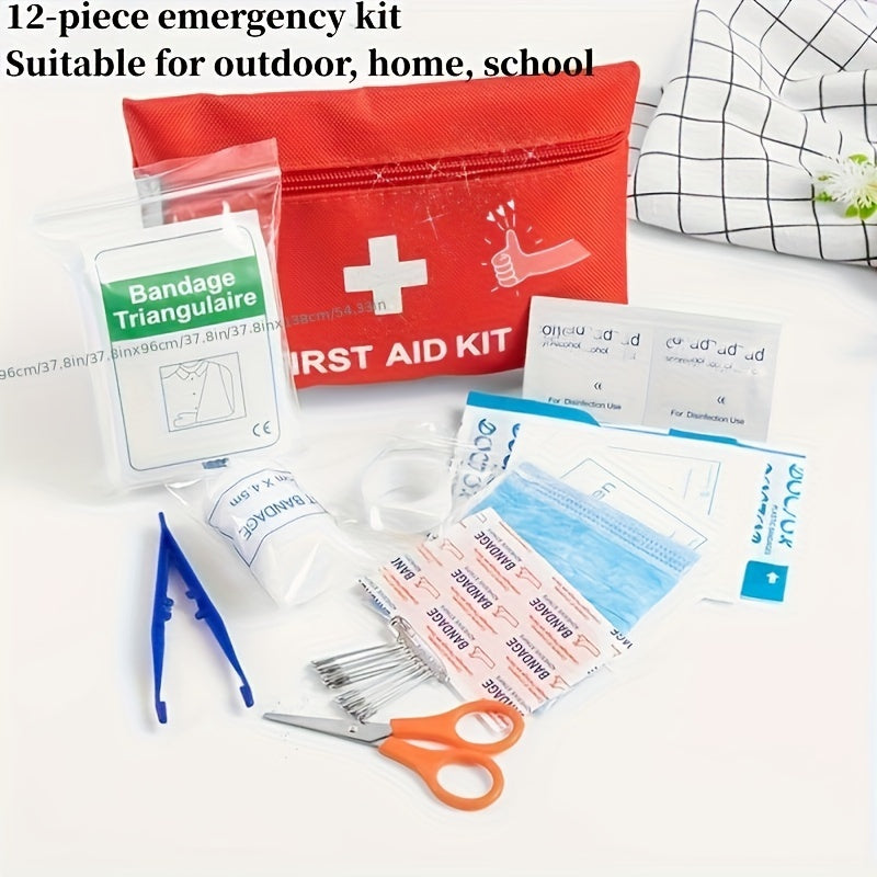 All-in-One Outdoor First Aid Kit with Portable Red Case - Heavy-Duty Supplies for Hunting, Hiking, Camping, & Emergencies - Comprehensive First Aid & Trauma Care (Bandages, Gauze, CPR Mask, Tweezers) for s &
