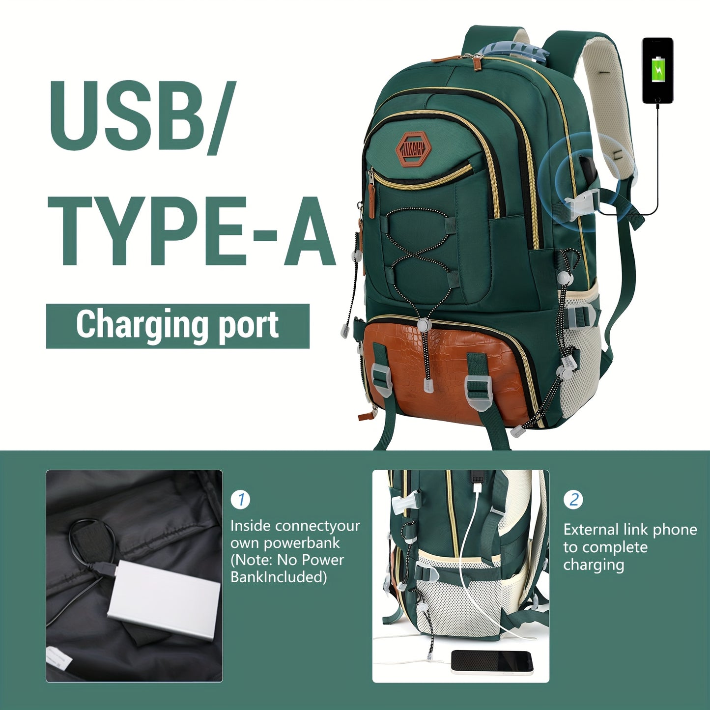 JUMAHE Travel Backpack USB Charging Port For Men Women Commuter