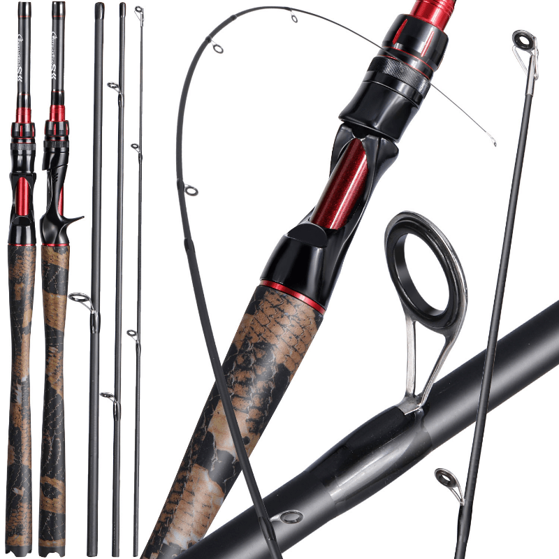 Sougayilang 4-Part Ultra-light Carbon Fiber Fishing Rod Spinning Casting