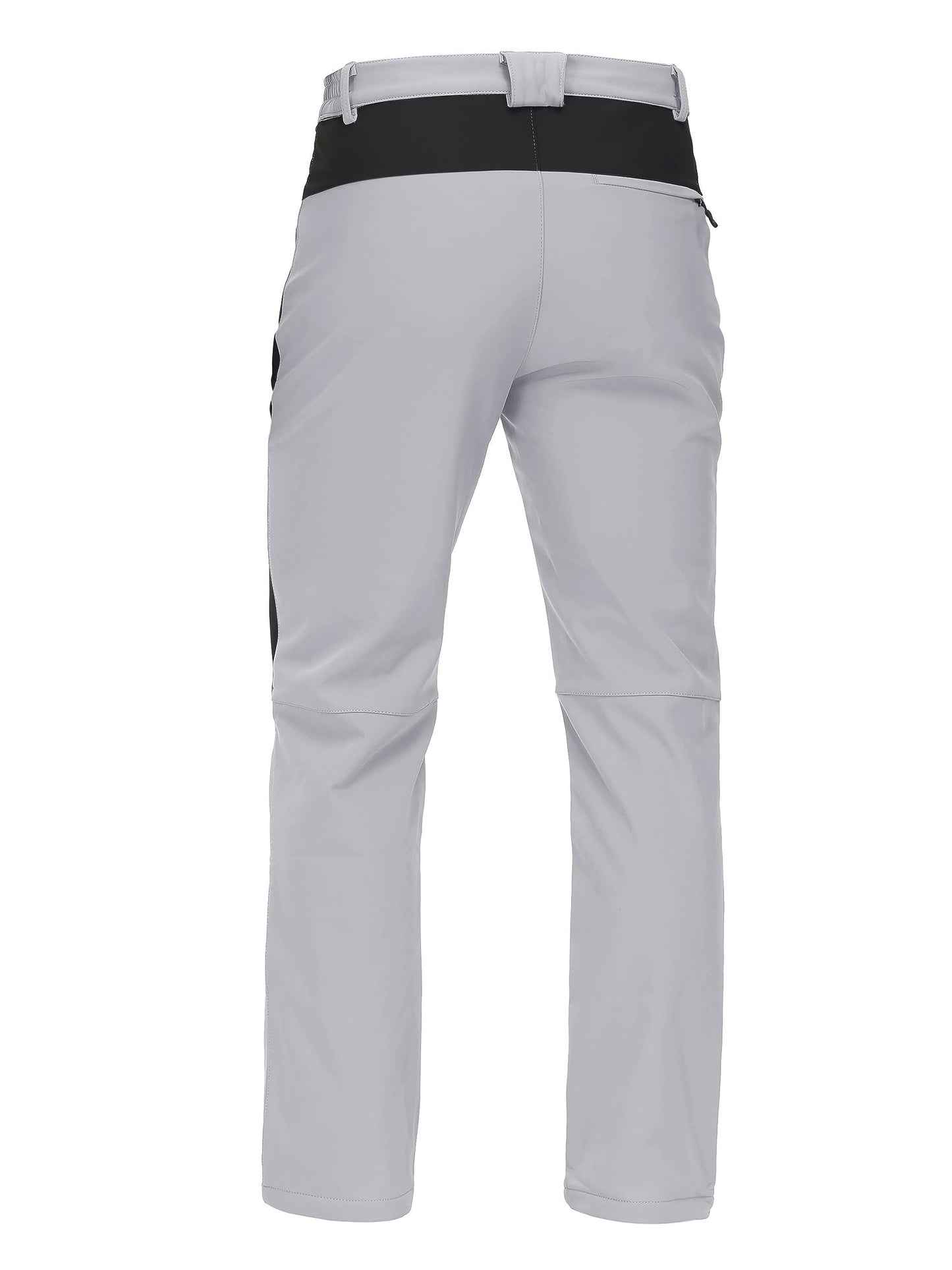 Men'S Thermal Insulated Soft Shell Pants with Fleece Lining - Moisture-Wicking, Windproof & High Quality, 3D Knee Zip Pockets, Full-Zip Closure, Straight Leg Fit for Hiking, Camping, Running, Fishing - Winter Outdoor Sports &