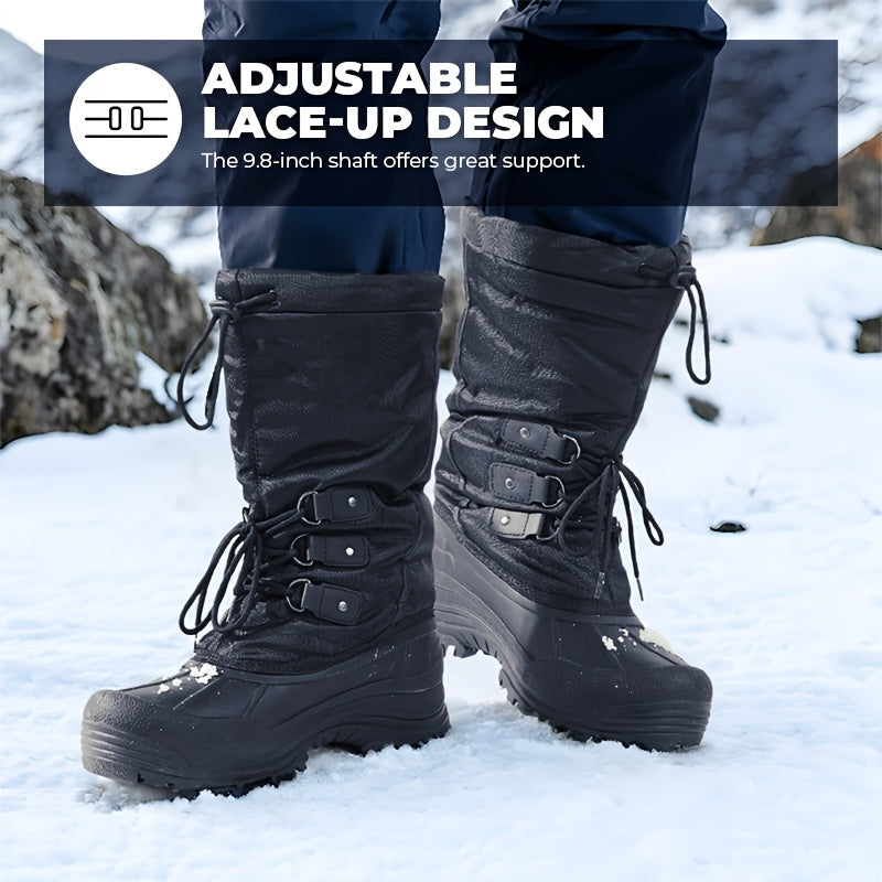 NORTIV8 Men's Winter Snow Boots Insulated Liner Lace-Up TPR Sole