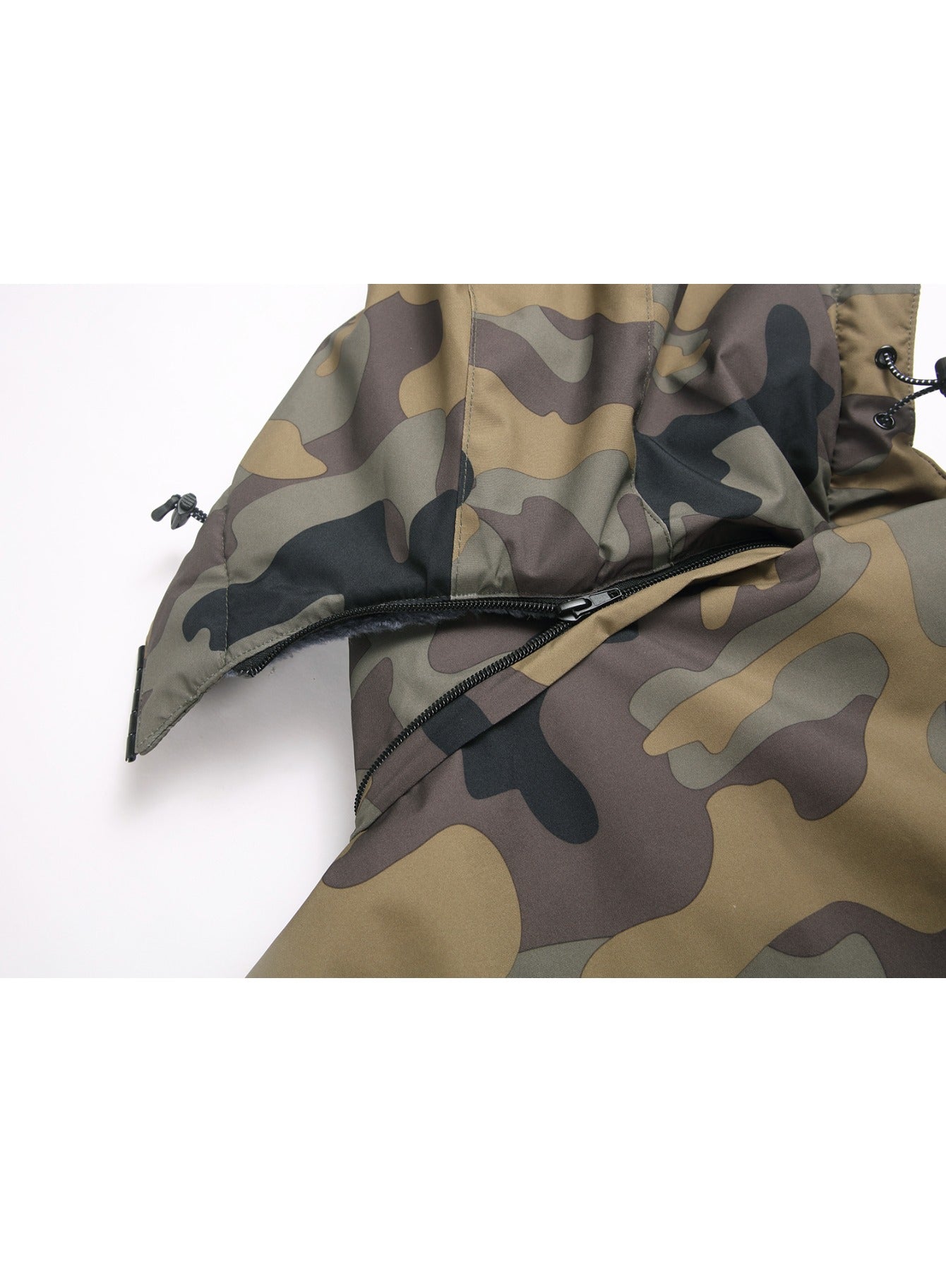 Men's Winter -Lined Thermal Jacket High Quality Windproof Coat with Hood, Thick Outdoor, Button & Zipper Closure, Machine Washable for Hiking, Skiing, Camping - Camouflage (Solid Color also available)