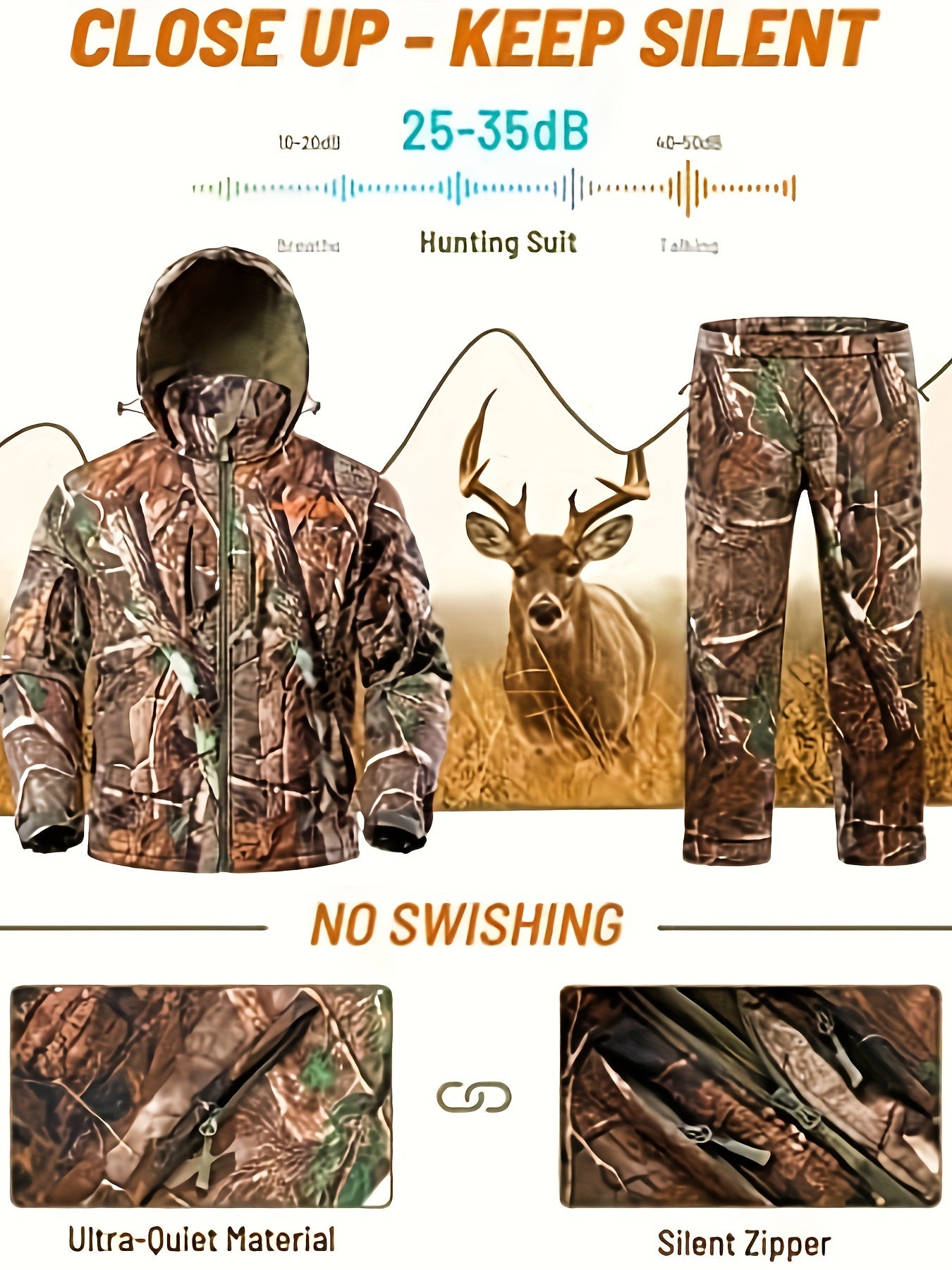 NEW VIEW Camo Hunting Clothes For Men, Winter Warm Hunting Jacket And Pants, Fleece Lined Hunting Suit For Deer Duck Bow Hunts