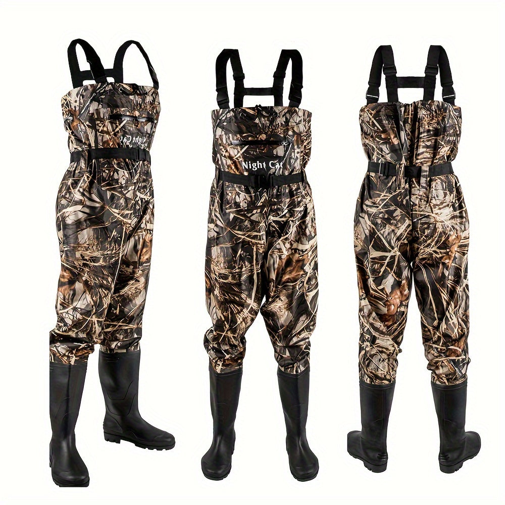 Night Cat Unisex Fishing Hunting Chest Waders With Boot Footstraps Breathable & Lightweight Size 6.5 To 13