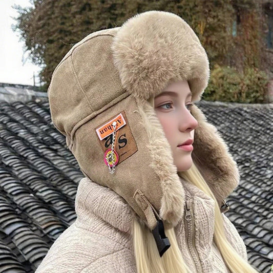 Unisex Winter Ear Protection Lei Feng Hat With Plush Lining