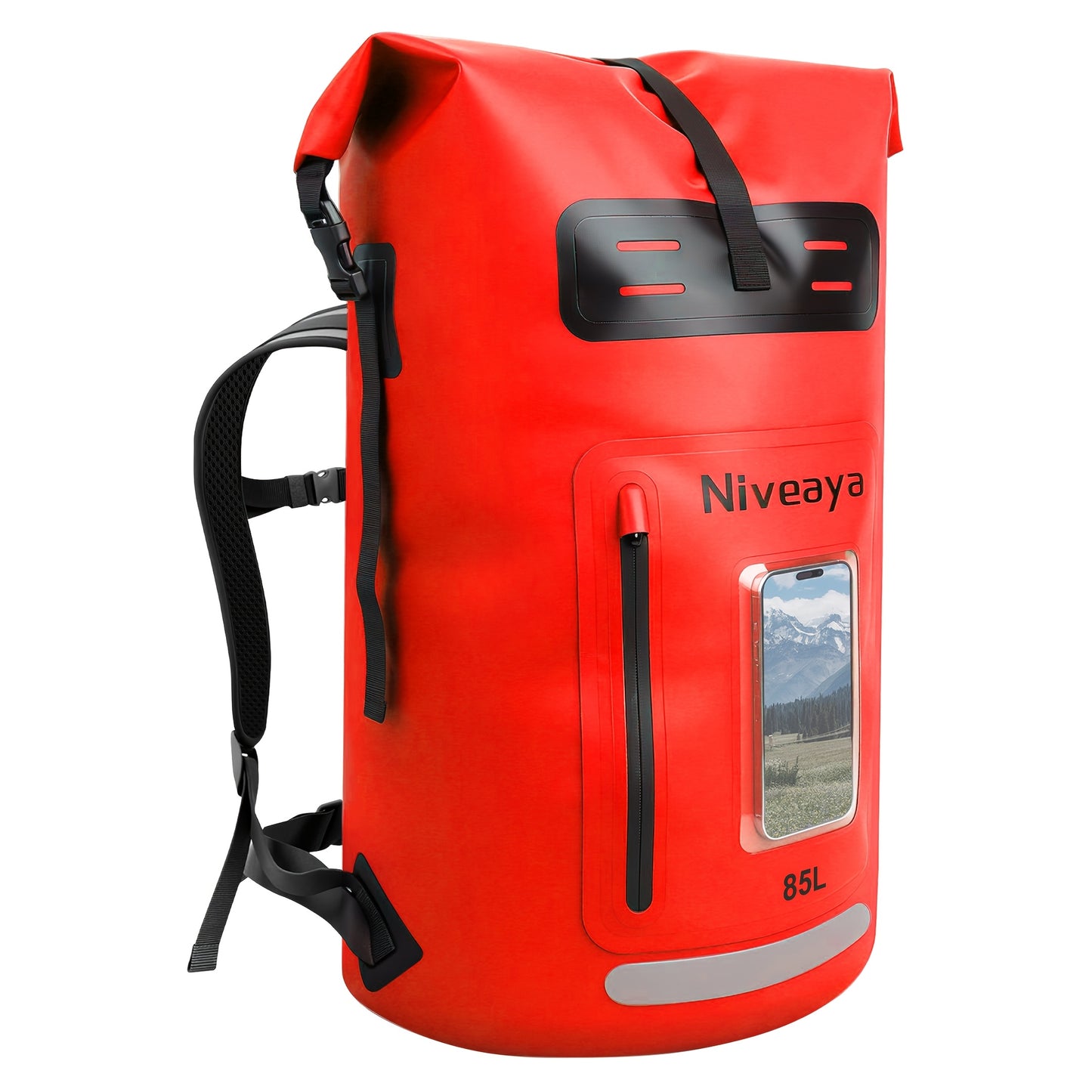 NIVEAYA Heavy Duty Hiking Backpack Roll Top Closure Bag