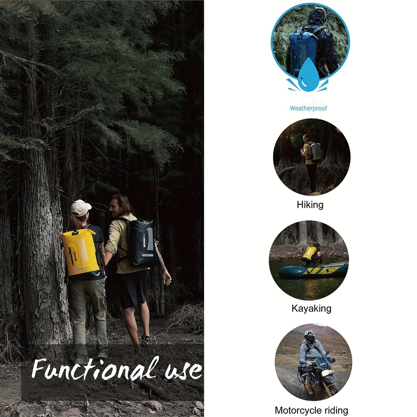 IDRYBAG Heavy Duty Hiking Backpack Roll Top Closure Dry Bag