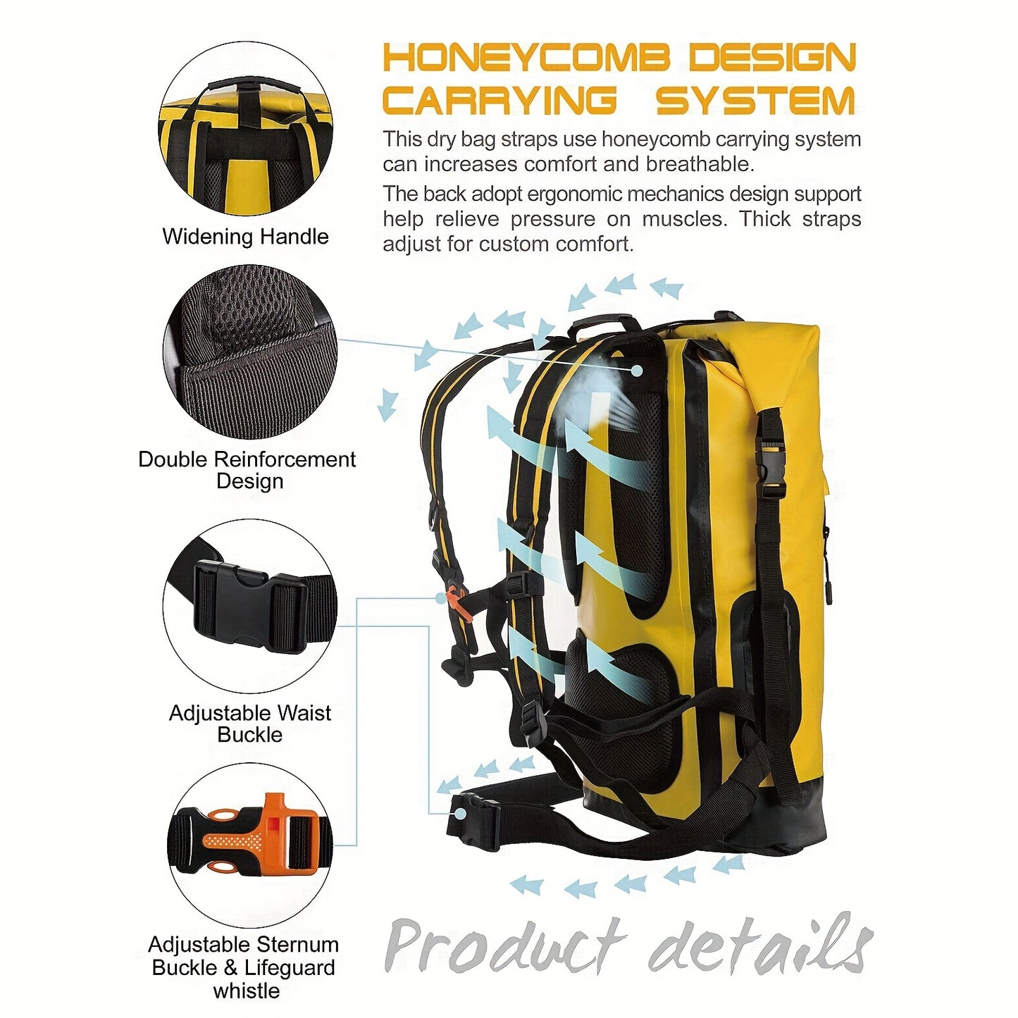 IDRYBAG Heavy Duty Hiking Backpack Roll Top Closure Dry Bag