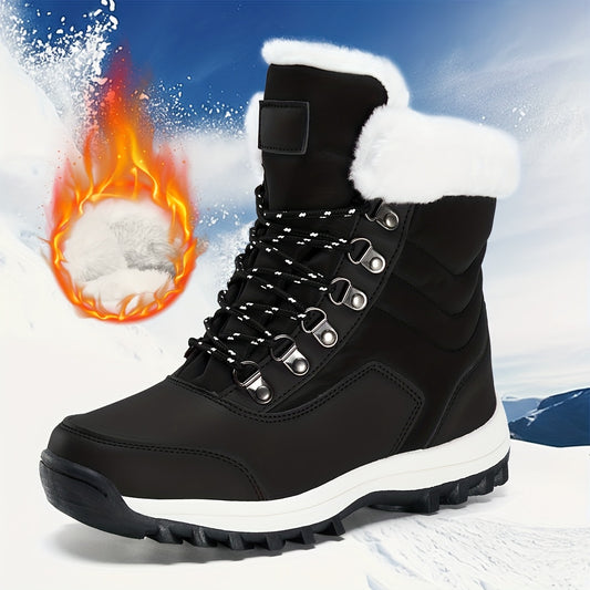 WINVOTE Snow Boots Faux Fur Lined Anti Slip Winter Boots