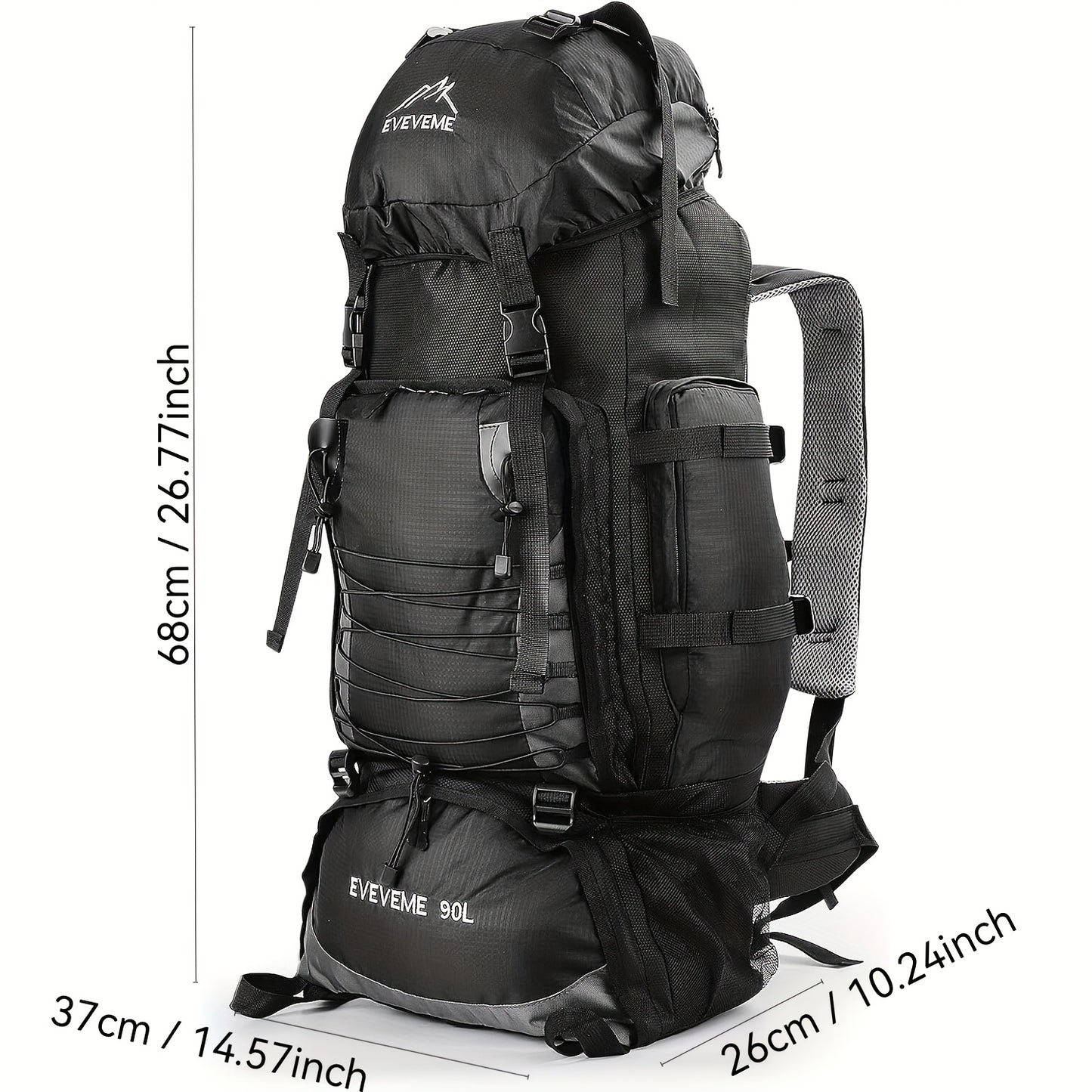 JSERYISGN Waterproof Hiking Backpack Tablet Compartment Shoe Storage