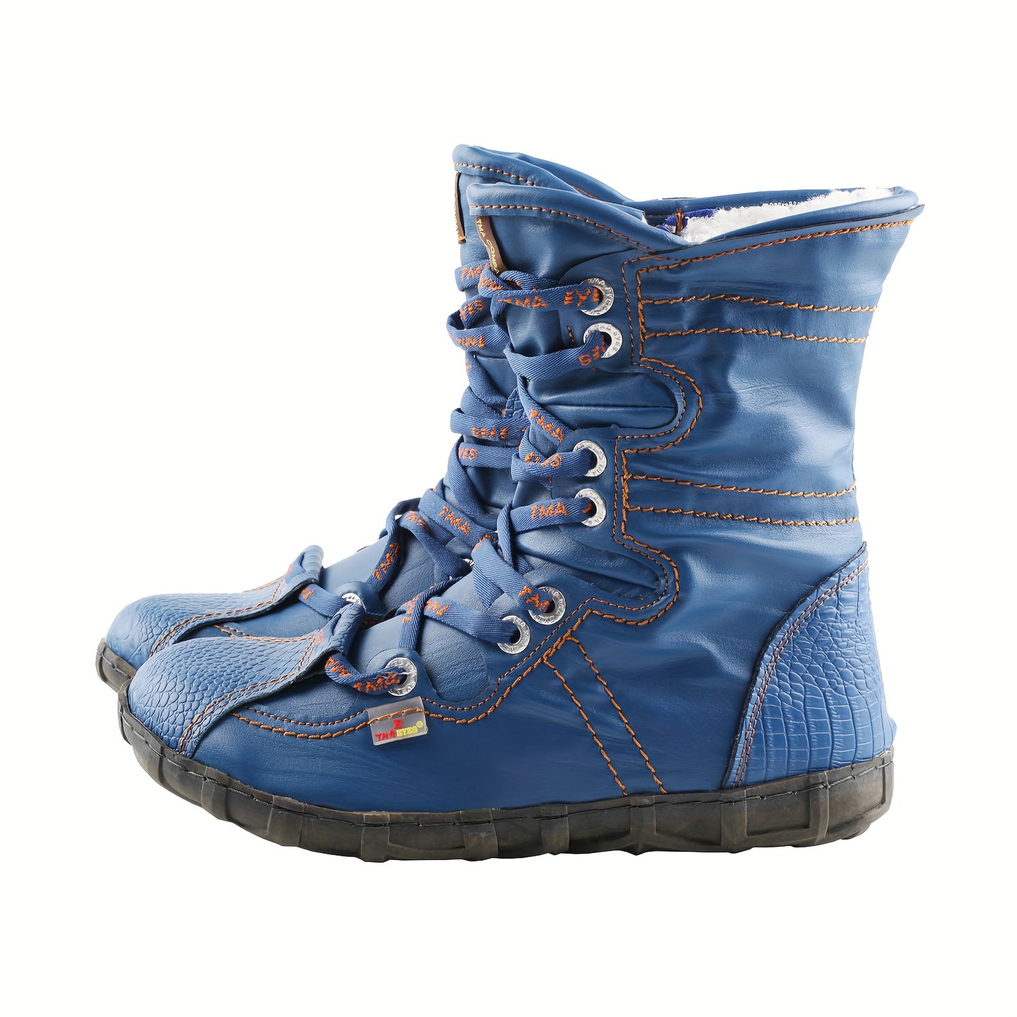 TMA EYES Lined Mid-Calf Snow Boots With Anti-Slip TPR Sole