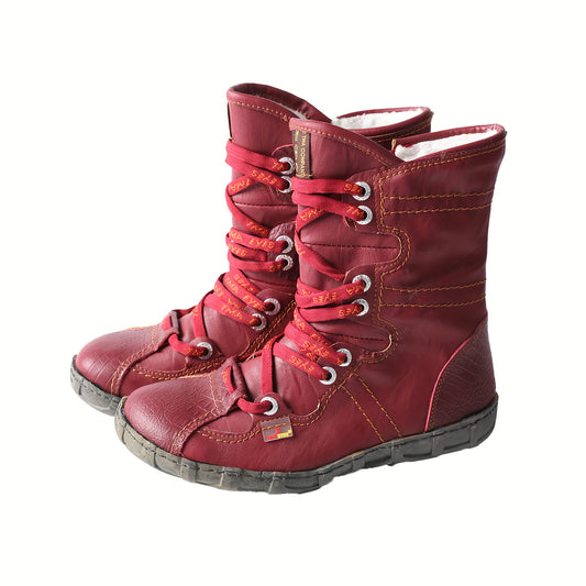 TMA EYES Lined Mid-Calf Snow Boots With Anti-Slip TPR Sole