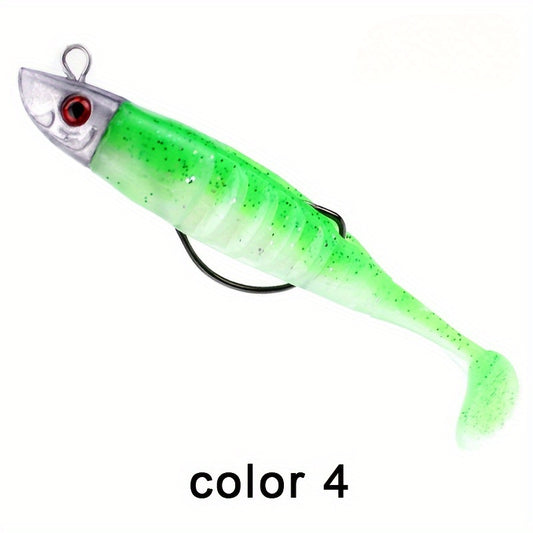 Six Mixed Jig Head Soft Bait Paddle Tail for Fishing