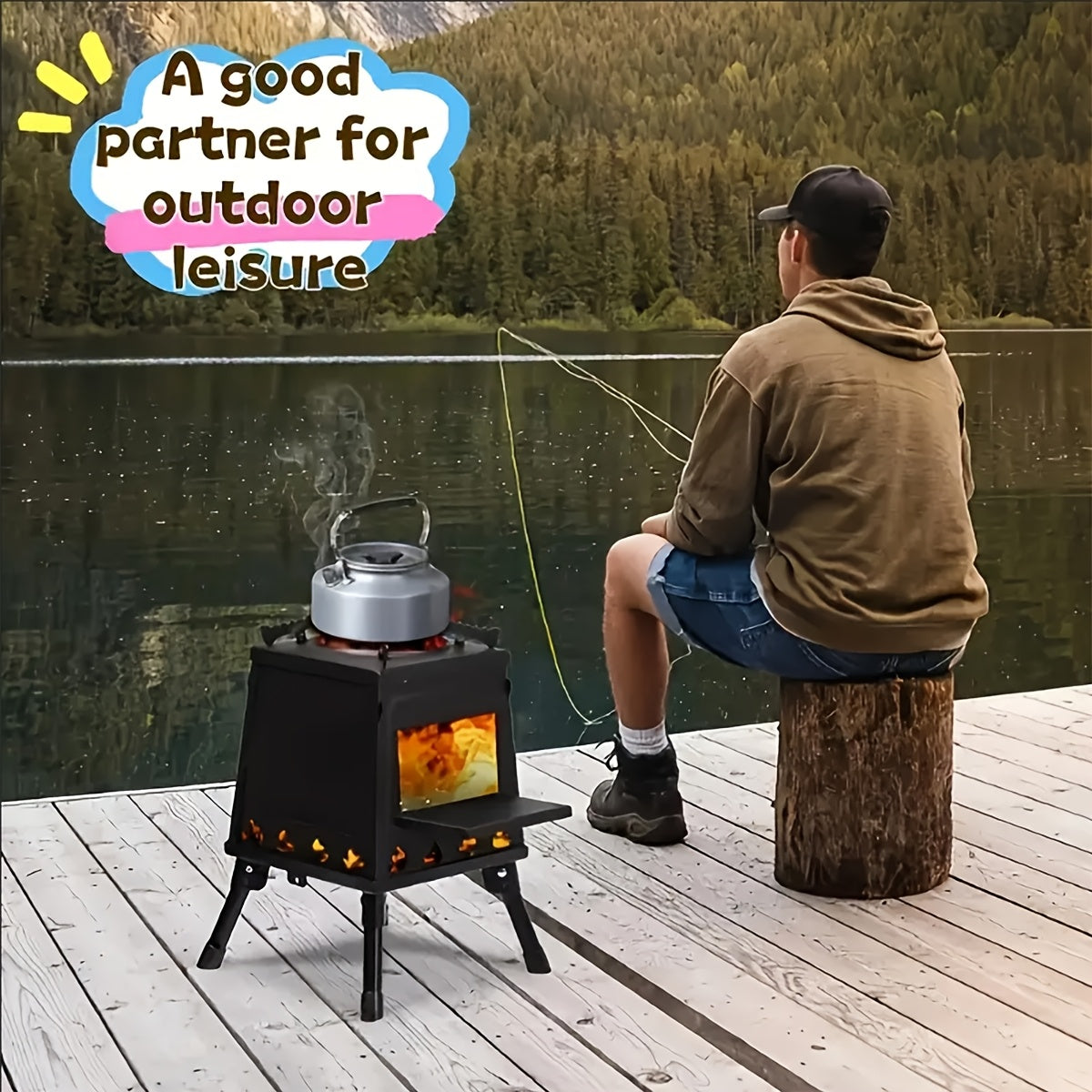 Portable Wood Burning Camp Stove Heavy Duty Outdoor Campfire Stove