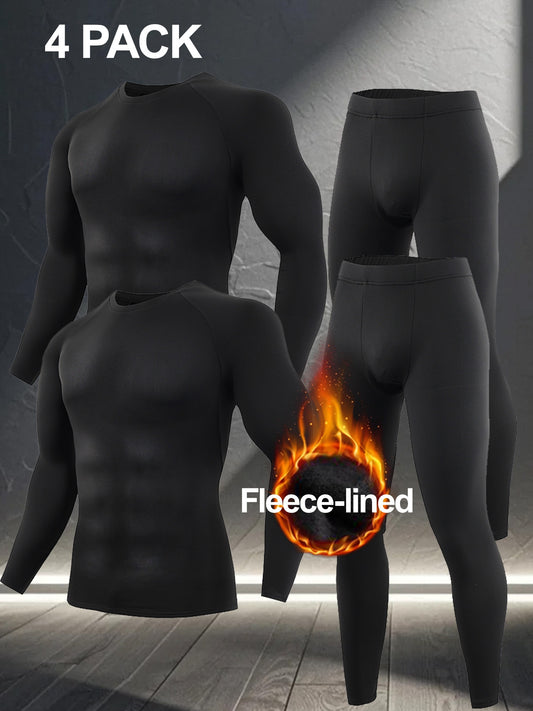 Men's Winter Compression Thermal Underwear Set With Quick Dry Fabric