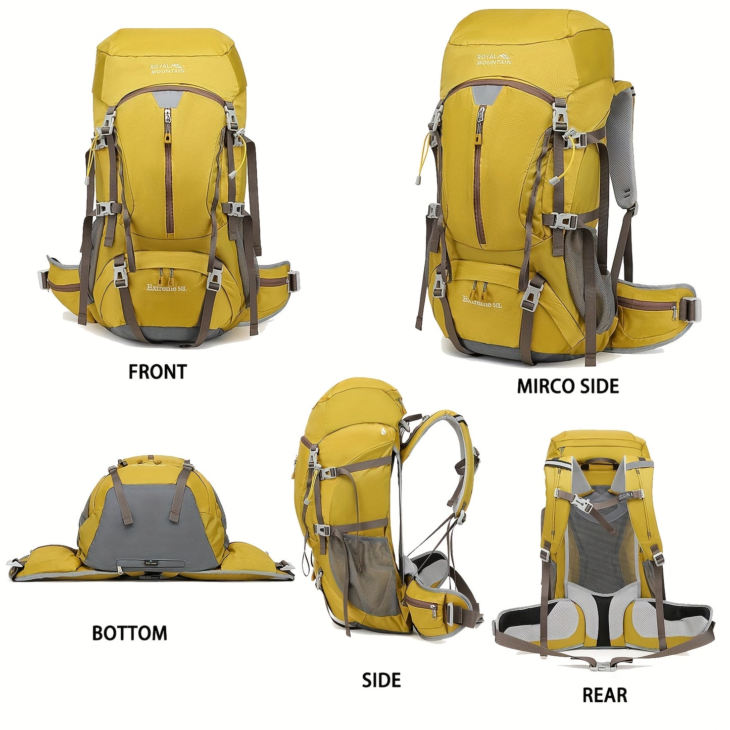 Royal Mountain Large Capacity Hiking Backpack Outdoor Travel Daypack