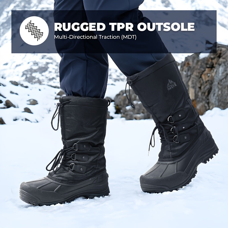 NORTIV8 Men's Winter Snow Boots Insulated Liner Lace-Up TPR Sole