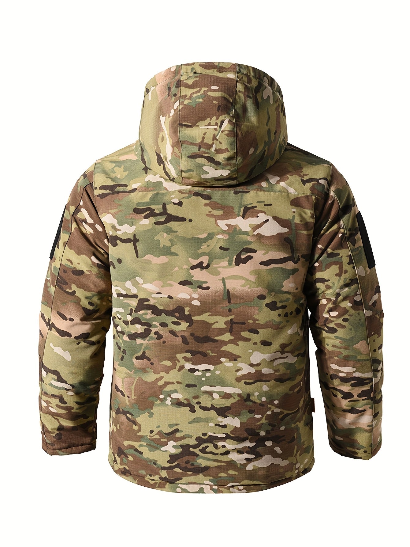 Windproof Cold-Proof Jacket with Hood - Camouflage Outdoor Coat, Loose Fit Short Length Warm Winter Jacket for, Machine Washable, Ideal for fathers/husbands (Camo Pattern, Door Pockets) - Perfect Gift for Dad or Husband)