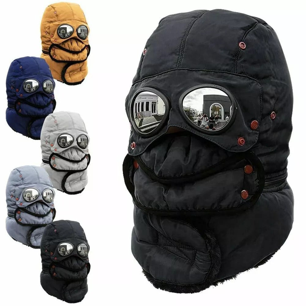 Unisex Winter Windproof Ski Mask With Detachable Glasses