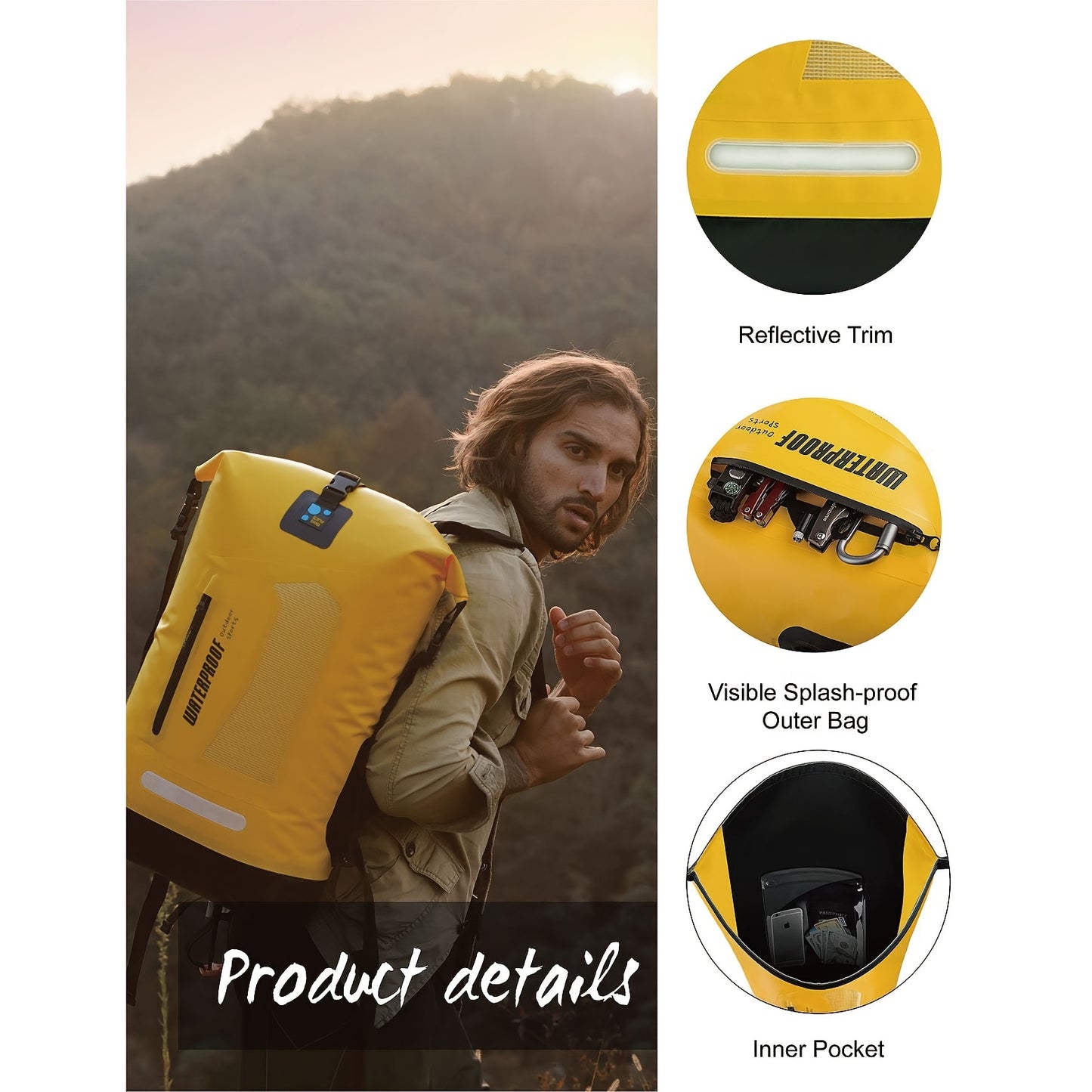 IDRYBAG Heavy Duty Hiking Backpack Roll Top Closure Dry Bag