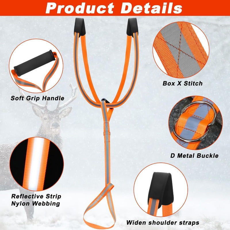 Deer Drag Harness 1Set Heavy Duty With Reflective Strip