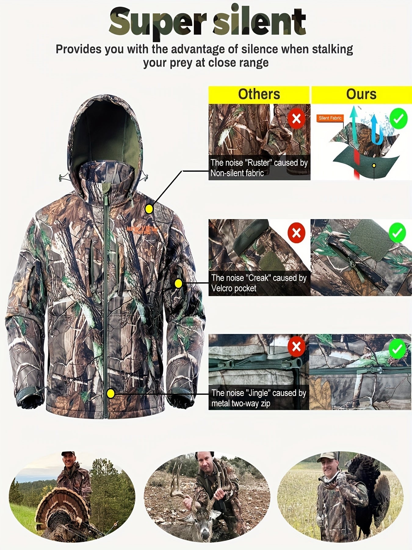 NEW VIEW Camo Hunting Clothes For Men, Winter Warm Hunting Jacket And Pants, Fleece Lined Hunting Suit For Deer Duck Bow Hunts