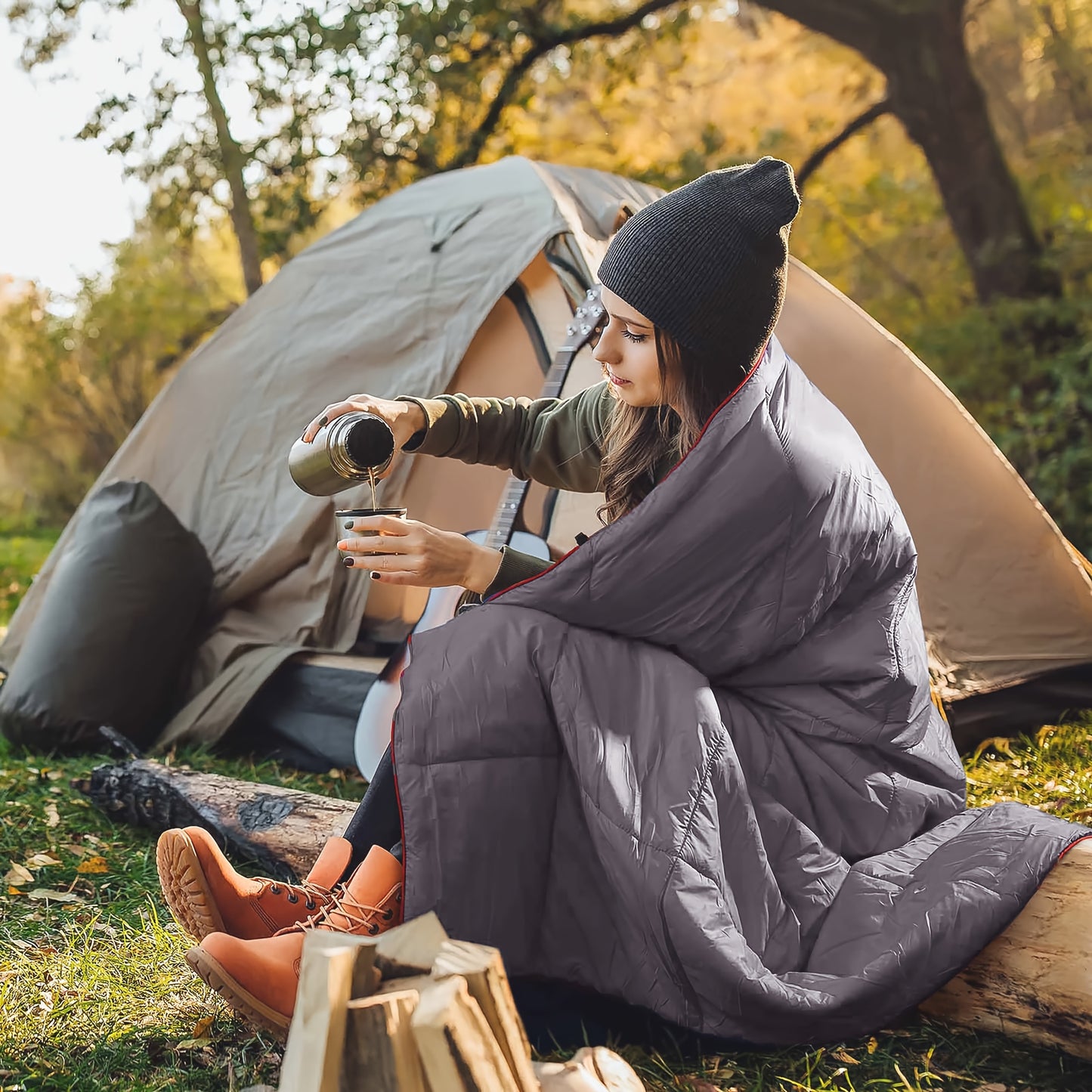 Puffy Camping Blanket Lightweight And Warm For Outdoor Adventures