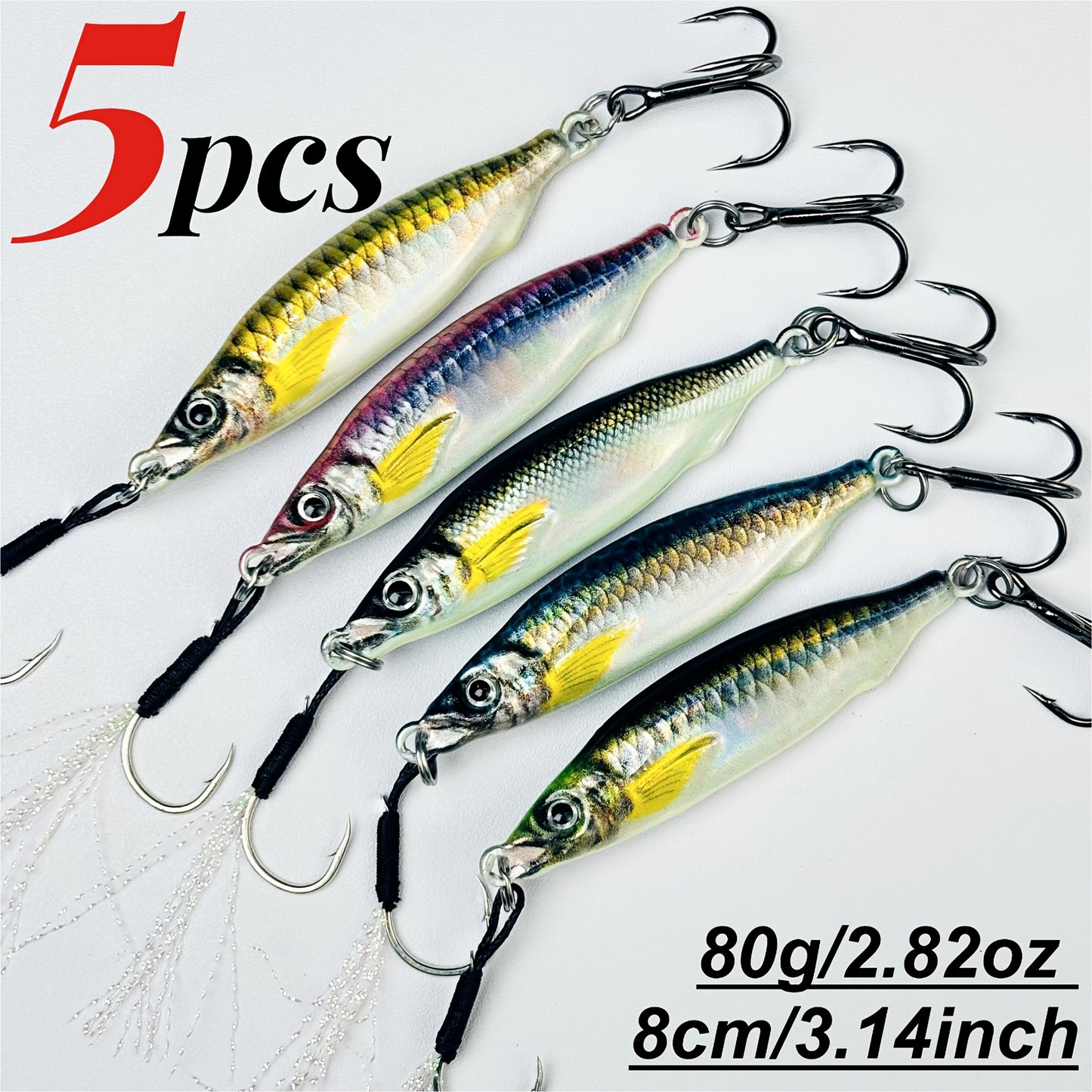 Amacure Fisch Sinking Lure Baits Set for Freshwater and Saltwater