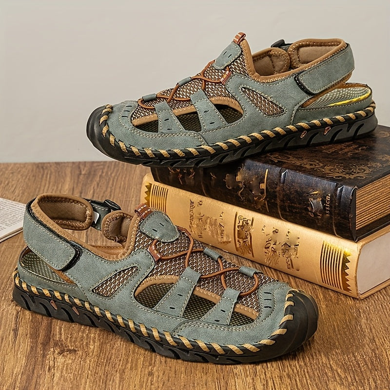 Women's Handmade Outdoor Sandals With Flat Heel And Rubber Soles