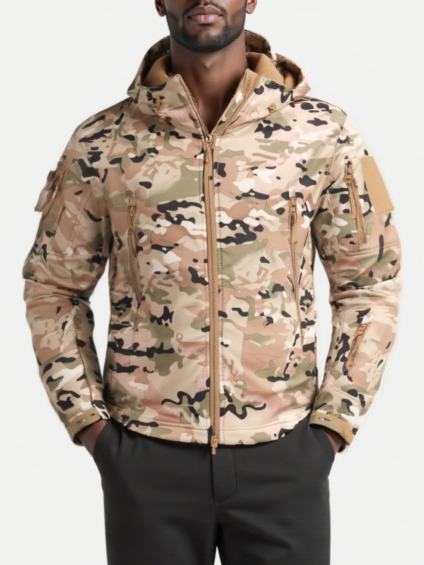 AKARNY Men's camo Jackets Hunting Winter Windproof Warm Hoodie Coat Jacket Soft shell jacket, Hunting Outerwear, Hunting Jacket, Warm Fleece Jacket, Camouflage Pattern, Casual Streetwear, Machine Washable Jacket