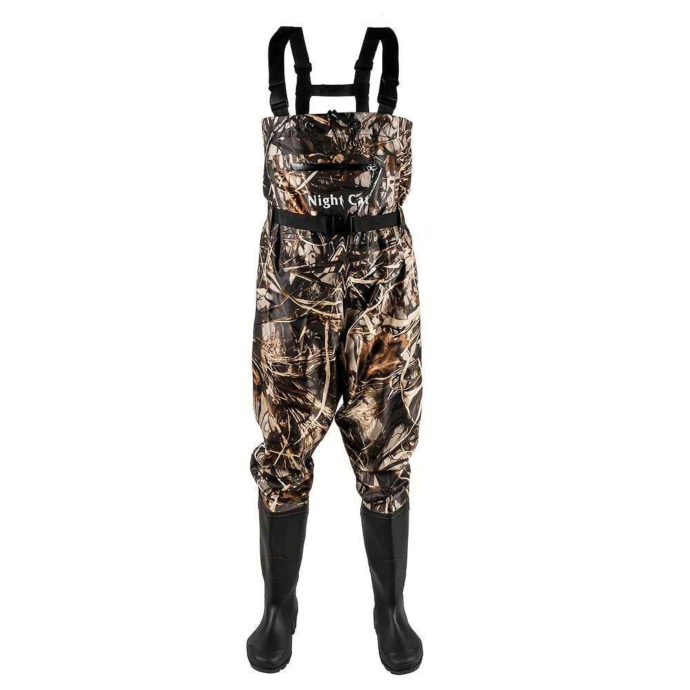 Night Cat Unisex Fishing Hunting Chest Waders With Boot Footstraps Breathable & Lightweight Size 6.5 To 13