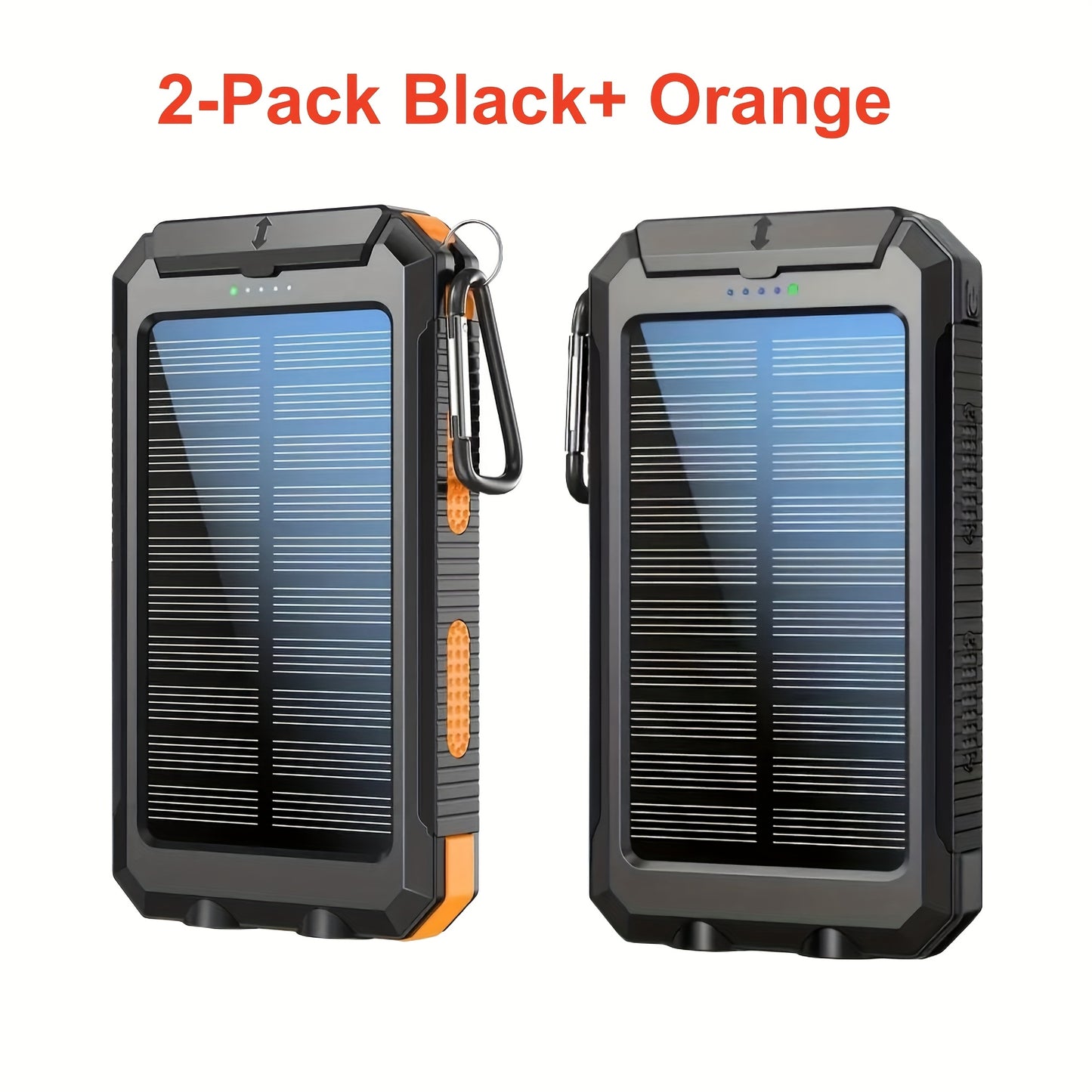 HXETERNAL 20000mAh Solar Charger With Dual USB Ports 2 Pack