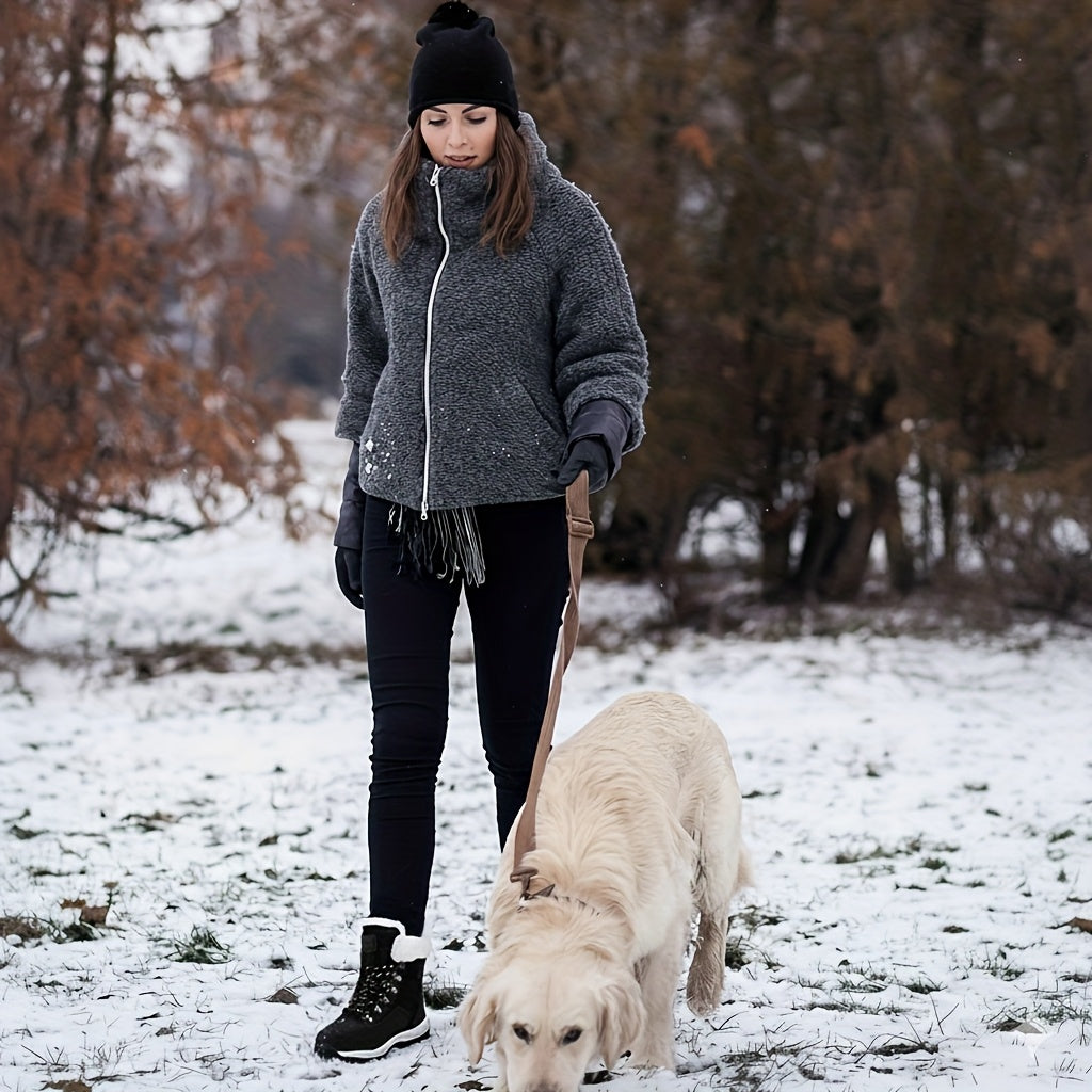 WINVOTE Snow Boots Faux Fur Lined Anti Slip Winter Boots