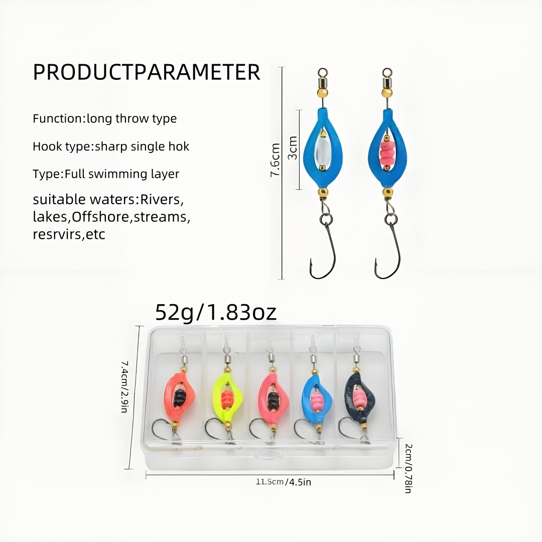 Zinc Alloy Five Spoon Lures Set For Trout And Bass With UV